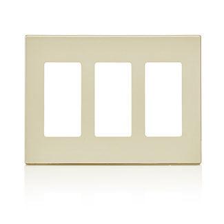 Leviton 3-Gang Decora Screwless Wallplate (Light Almond) Model 80311*