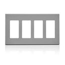 Leviton 4-Gang Decora Screwless Wallplate (Grey) Model 80312