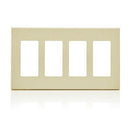 Leviton 4-Gang Decora Screwless Wallplate (Ivory) Model 80312*