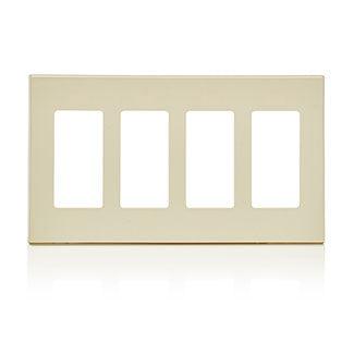 Leviton 4-Gang Decora Screwless Wallplate (Light Almond) Model 80312*