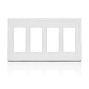 Leviton 4-Gang Decora Screwless Wallplate (White) Model 80312