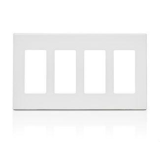 Leviton 4-Gang Decora Screwless Wallplate (White) Model 80312