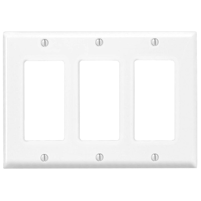 Leviton 3-Gang Plastic Decora Wallplate - White