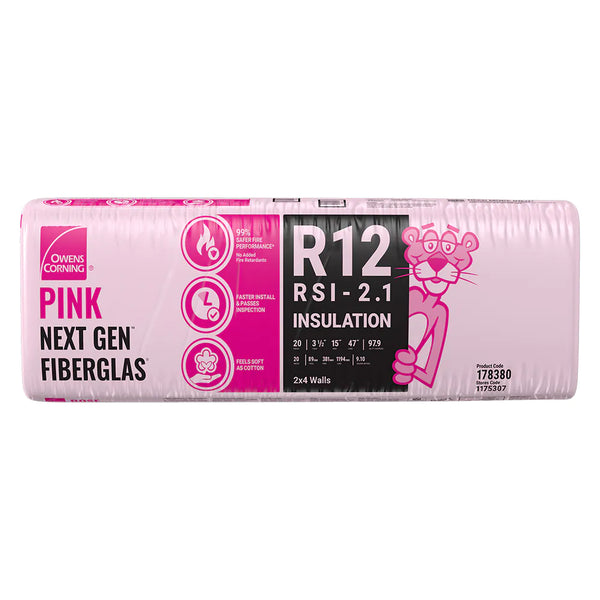 Owens Corning R-12 PINK NEXT GEN FIBERGLAS Insulation 3.5" x 15" x 47" (97.9 sqft) **PICK UP ONLY**