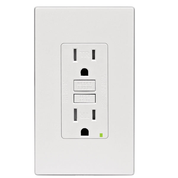 Leviton GFCI Receptacle, Slim Design, Tamper Resistant, Model GFTR1762