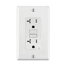 Leviton GFCI 20 amp Receptacle, Slim Design Ground Fault Circuit Interrupter, Model GFTR2772