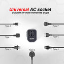 Kipston Universal Travel Adapter - With A 15W Type C Fast Charger, 2 USB Type A Ports, AC Power Outlet - International Plug Adapter Canada to Europe EU UK AUS, Canadian To European Travel Plug Adapter