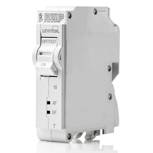 Leviton 1-Pole 15A 120V AFCI/GFCI Thermal Magnetic Breaker, Model LB115-DFT