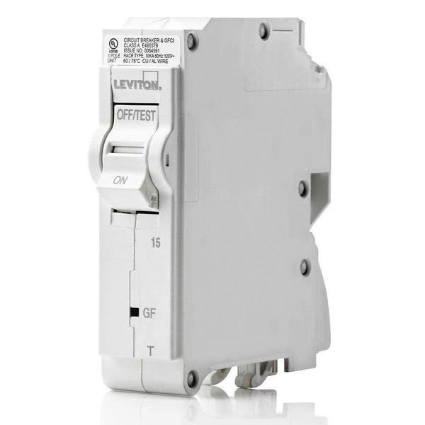 Leviton 1-Pole 15A 120V GFCI Thermal Magnetic Breaker, Model LB115-GFT