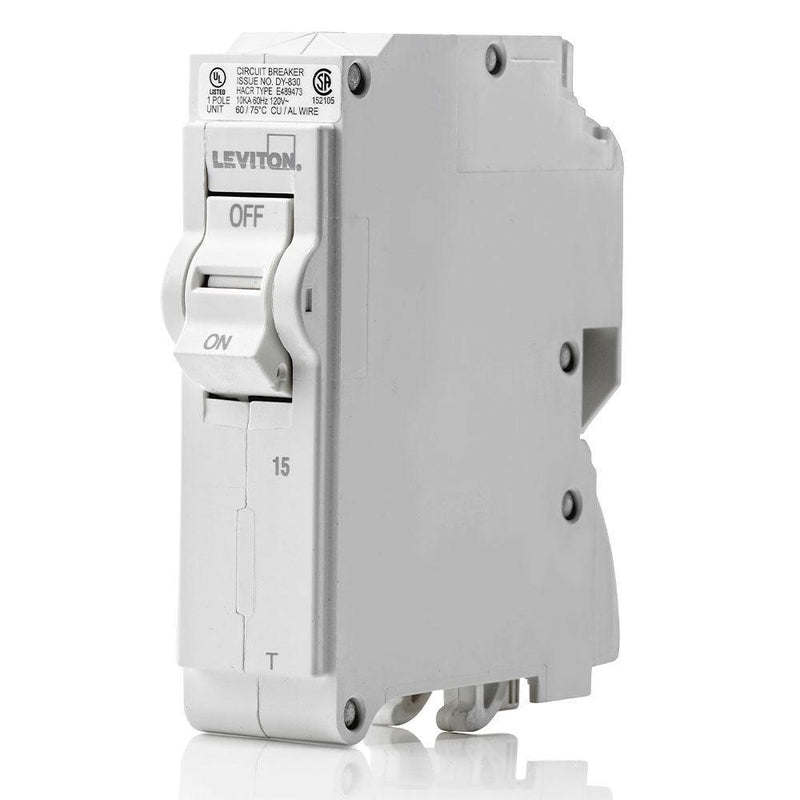 Leviton 1-Pole 15A 120V Standard Thermal Magnetic Breaker, Model LB115-T