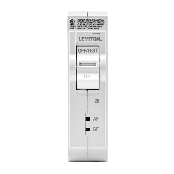 Leviton 1-Pole 20A 120V AFCI/GFCI Plug-on Circuit Breaker, Model LB120-002