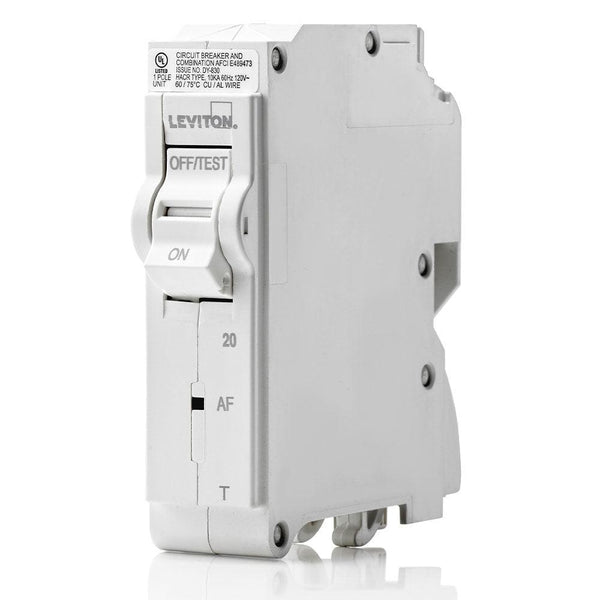 Leviton 1-Pole 20A 120V AFCI Thermal Magnetic Breaker, Model LB120-AFT