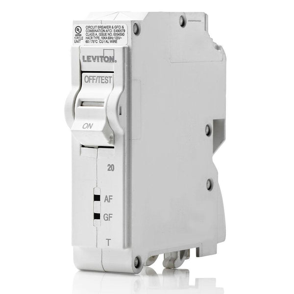 Leviton 1-Pole 20A 120V AFCI/GFCI Thermal Magnetic Breaker, Model LB120-DFT