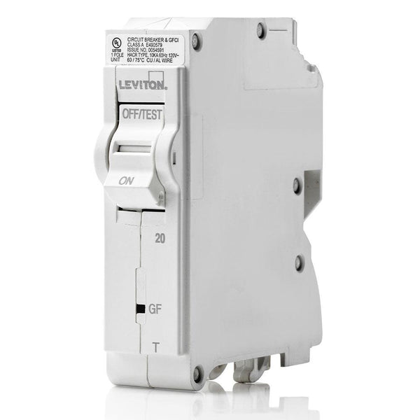 Leviton 1-Pole 20A 120V GFCI Thermal Magnetic Breaker, Model LB120-GFT