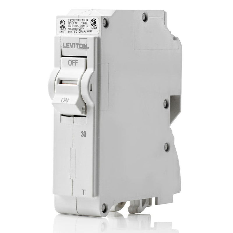 Leviton 1-Pole 30A 120V Standard Thermal Magnetic Breaker, Model LB130-T