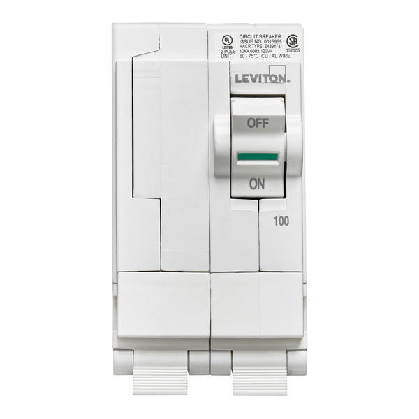 Leviton 2-Pole 100A 120/240V Standard Plug-On Circuit Breaker, Model LB200-000*