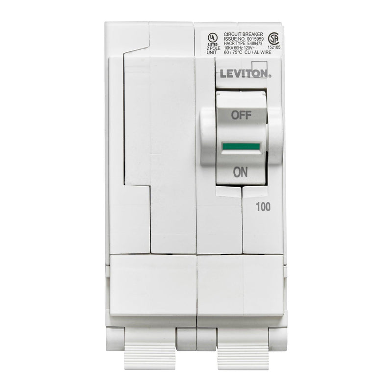 Leviton 2-Pole 100A 120/240V Standard Plug-On Circuit Breaker, Model LB200-000*
