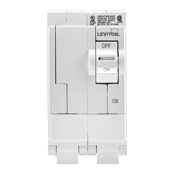 Leviton 2-Pole 125A 120/240V Standard Plug-On Circuit Breaker, Model LB212-000