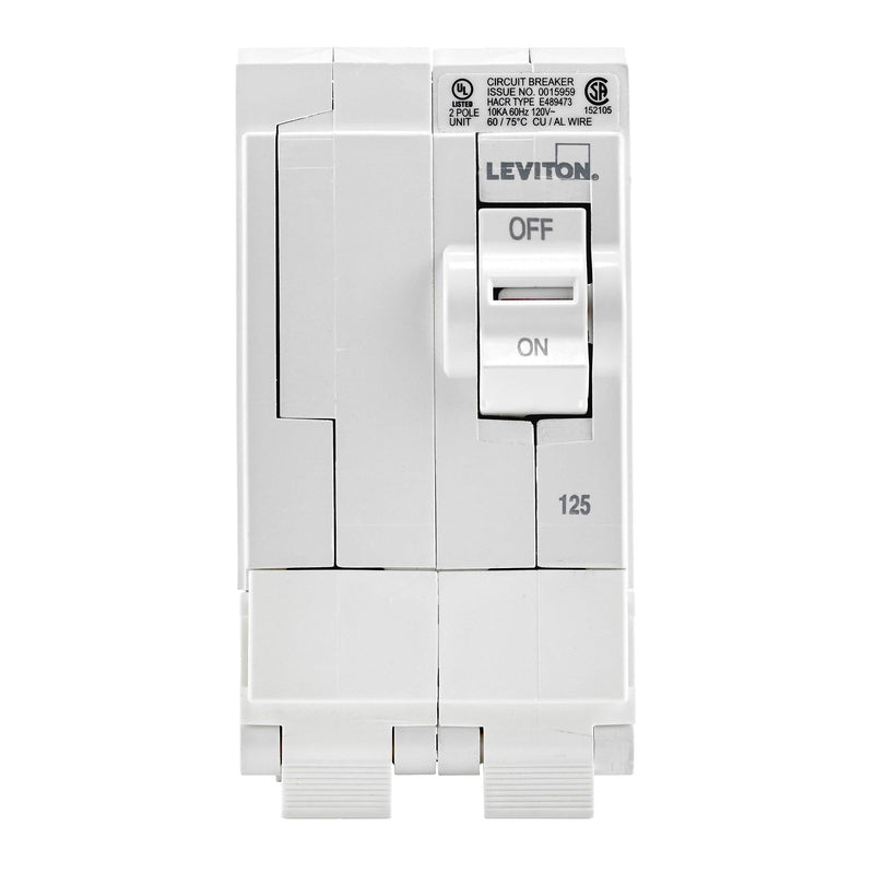 Leviton 2-Pole 125A 120/240V Standard Plug-On Circuit Breaker, Model LB212-000