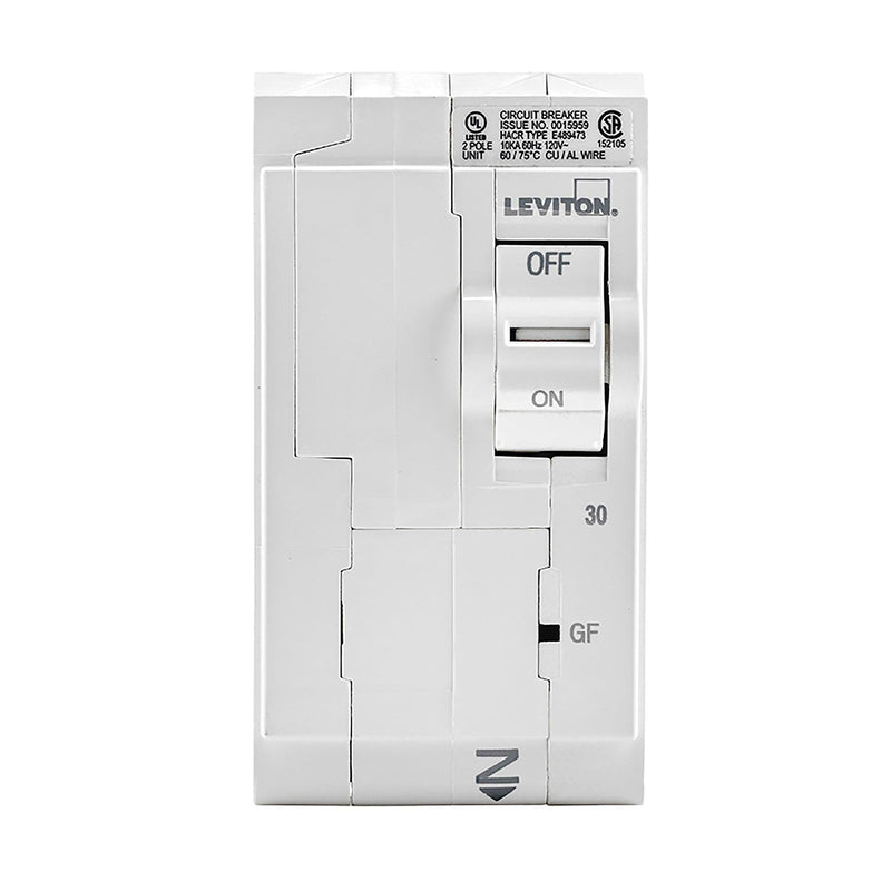 Leviton 2-Pole 30A 120/240V GFCI Plug-On Circuit Breaker, Model LB230-003