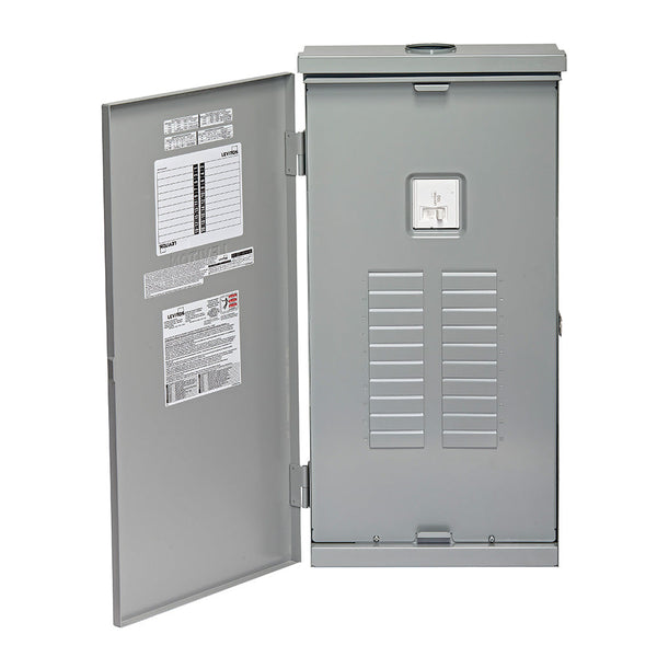 Leviton 100A 120/240V 20 Circuit 20 Spaces Outdoor Load Center Enclosure and Interior with Main Breaker, Model LR210-BDC*