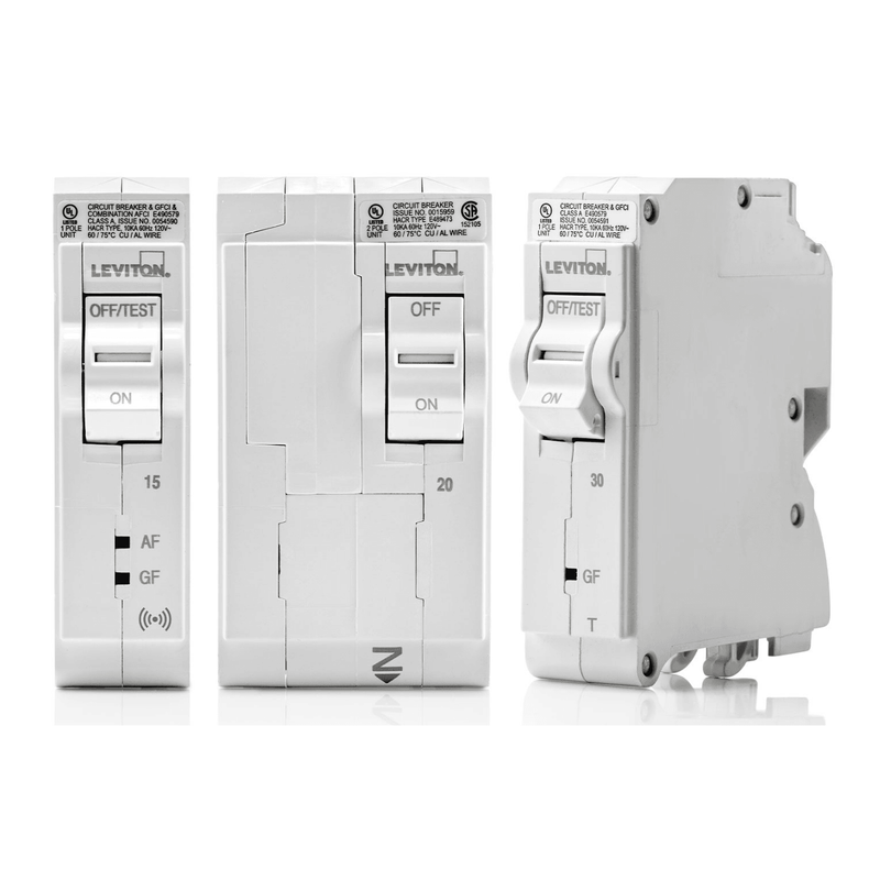 Leviton Circuit Breakers - SMART / AFCI & GFCI / 1-Pole 15A