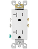 Leviton T5825-W,  20A Tamper-Resistant Decora duplex Receptacle/Outlet, White