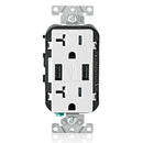 Leviton Type-A Dual USB Charger with 20A Tamper-Resistant Receptacle (White) Model T5832