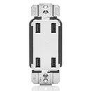 Leviton 4-Port Type-A USB Wall Outlet Charger (White), Model USB4P-W
