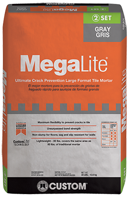 Large Format Tile Mortar MegaLite (USA) - Grey - 30 lb