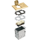 BRASS ONE GANG METAL FLOOR BOX KIT
