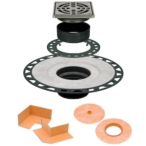 Kerdi-Drain 4 inch x 4 inch ABS Drain Kit in Stainless Steel