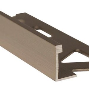 Flat Tile Edge - Satin Titanium (STI) - 3/8 in. (10 mm) x 8 ft.