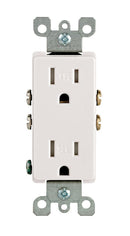 Leviton T5325-WMP 15 Amp 125 Volt, Tamper Resistant, Decora Duplex Receptacle, Straight Blade, Grounding, White