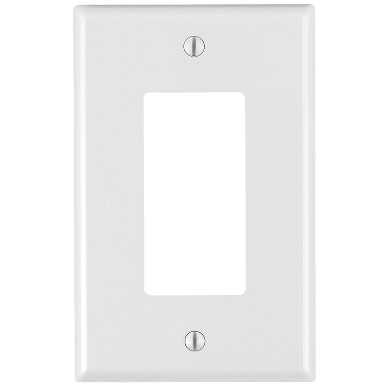 Leviton 80401-NW 1-Gang Decora Thermoplastic Nylon Wall Plate, White