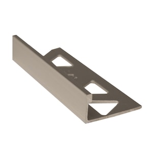 Flat Tile Edge - Satin Clear Anodized (SCA) - 3/8 in. (10 mm) x 8 ft.