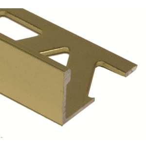 3/8 inch (10Mm) Tile Edge - 8Ft - Satin Gold - 10 Pcs.